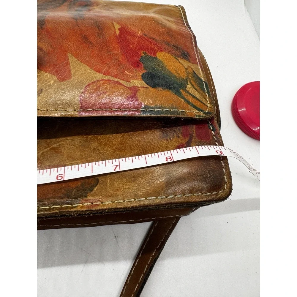 Patricia Nash Lanza Watercolor Floral Leather Crossbody Bag Has Wear PT3